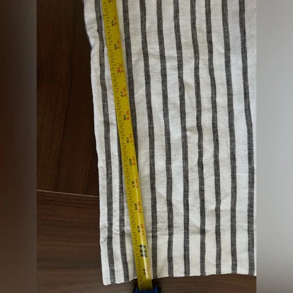 Etcetera Black and White Striped wide legged pants 100% linen size 4